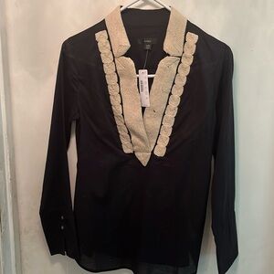 NWT, XXS, Jcrew, long sleeve Soutache trim tunic